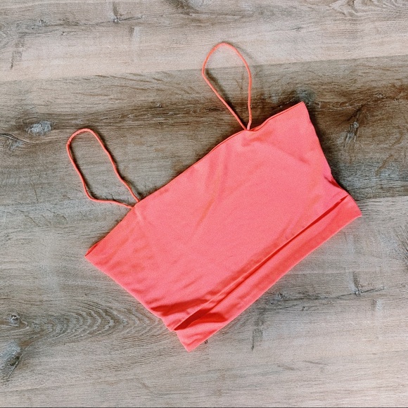 BRIGHT CORAL SHEIN TANK TOP - Picture 5 of 5